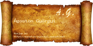 Ágoston Györgyi névjegykártya